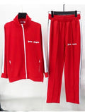 Palm Angels Zip-Up Classic Track Jacket & Pants Set Red