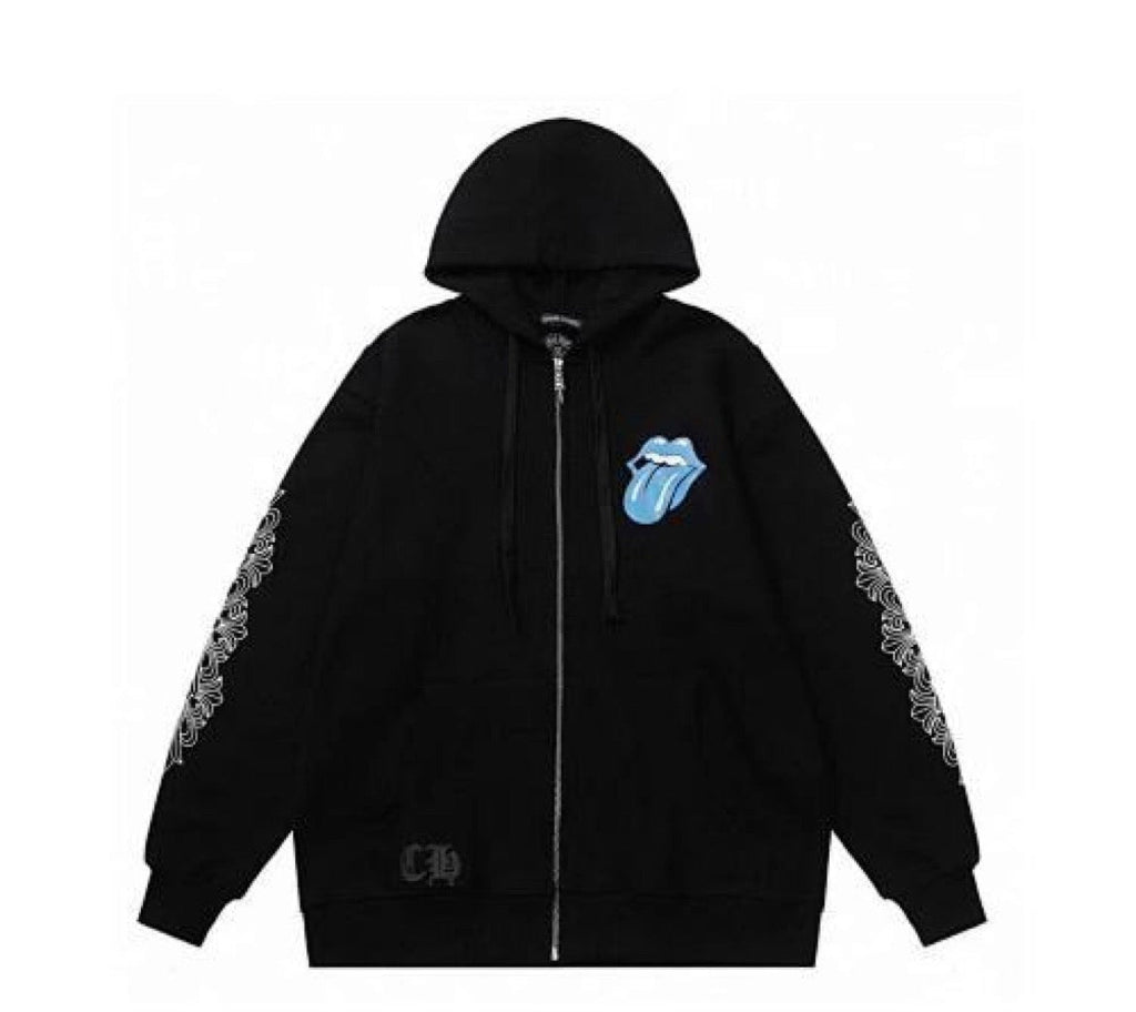 Chrome Hearts x The Rolling Stones Horseshoe Zip Up Hoodie-